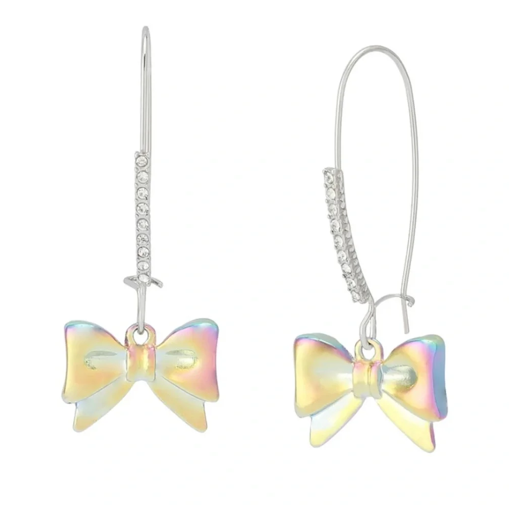 NWT ⚜️🏈⚜️ Betsey Johnson Iridescent Football Bow earrings‎